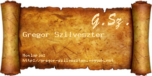 Gregor Szilveszter névjegykártya