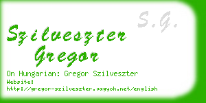 szilveszter gregor business card